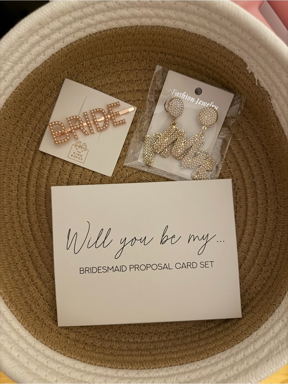 'BRIDE' Hair Pin and “MRS” earrings